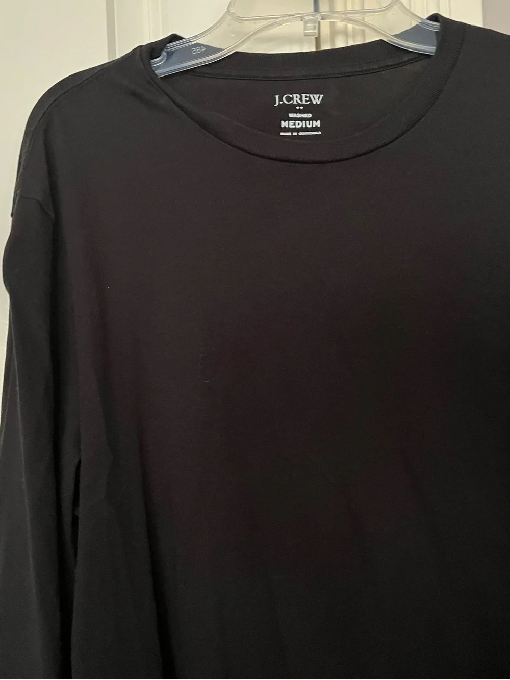 J.Crew Men's Black Long Sleeve Crewneck T-Shirt Cotton Size M